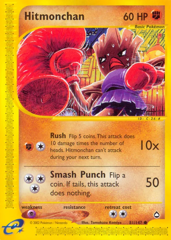 Hitmonchan Pokémon Aquapolis #81 Reverse Holo