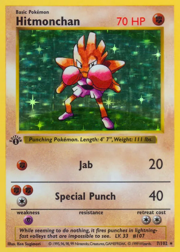 Hitmonchan Pokémon Base #7 Holo