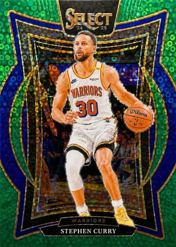 Stephen Curry 2024 Panini Select Concourse Basketball Green Disco #7