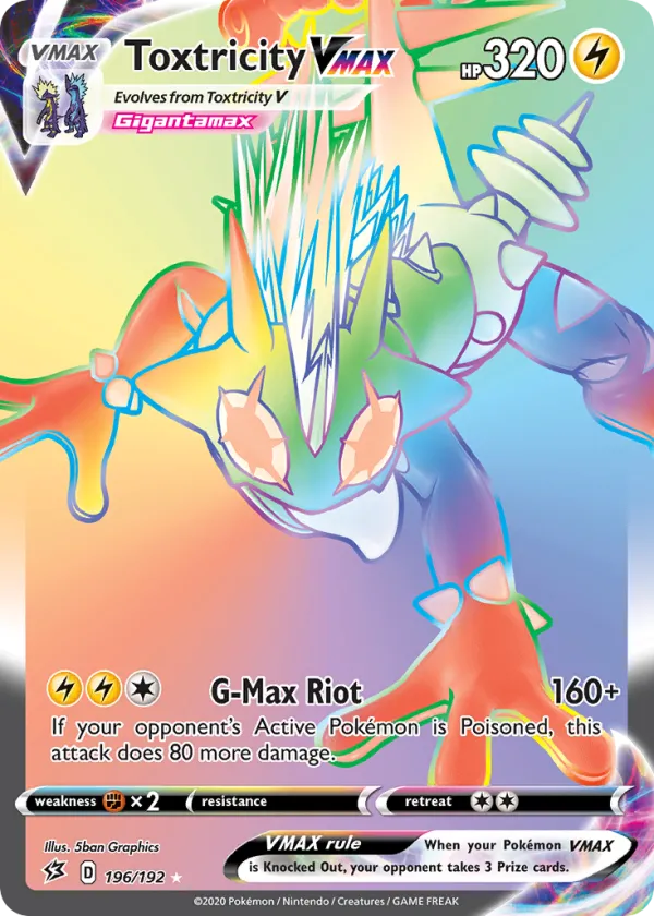Toxtricity VMAX Pokémon Rebel Clash #196 Holo
