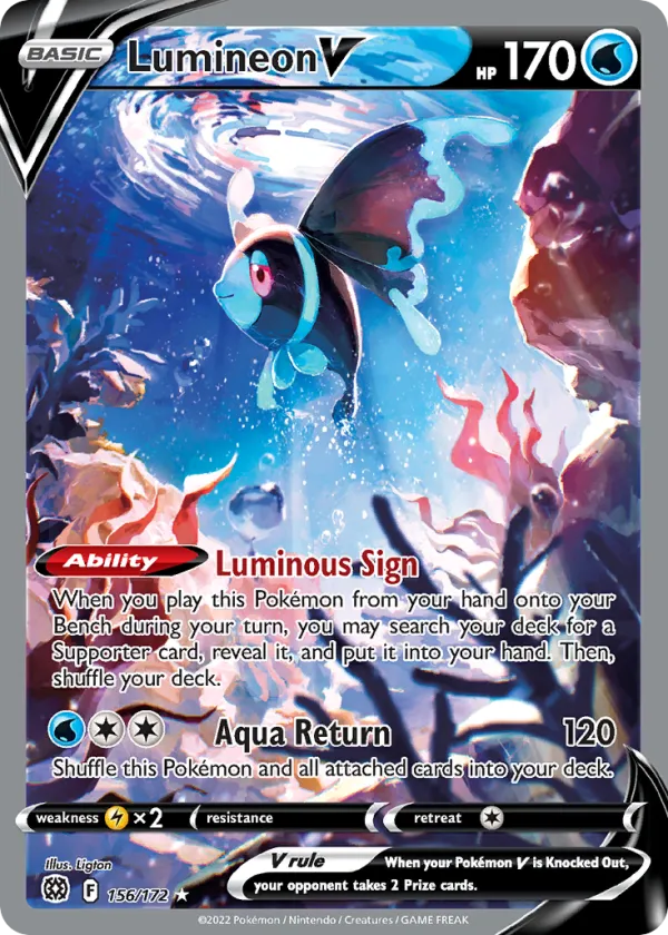 Lumineon V Pokémon Brilliant Stars #156 Holo