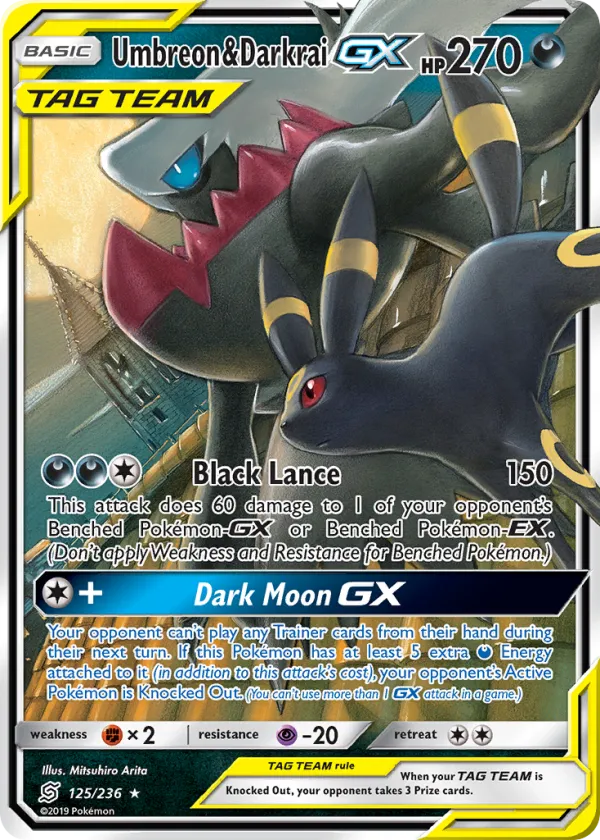 Umbreon & Darkrai-GX Pokémon Unified Minds #125 Holo
