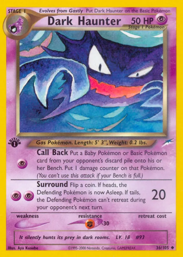 Dark Haunter Pokémon Neo Destiny #36 1st Edition