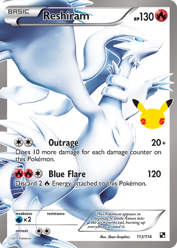 Reshiram Pokémon Celebrations: Classic Collection #113 Holo