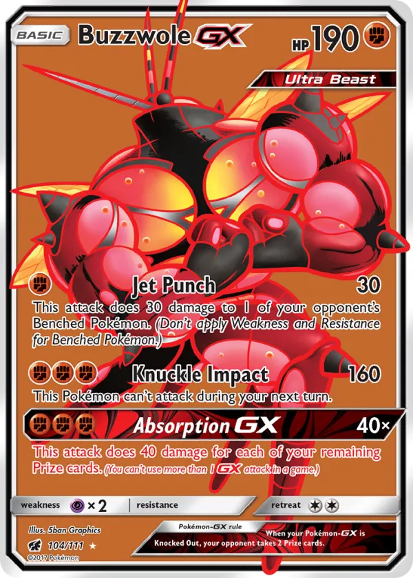 Buzzwole-GX Pokémon Crimson Invasion #104 Holo