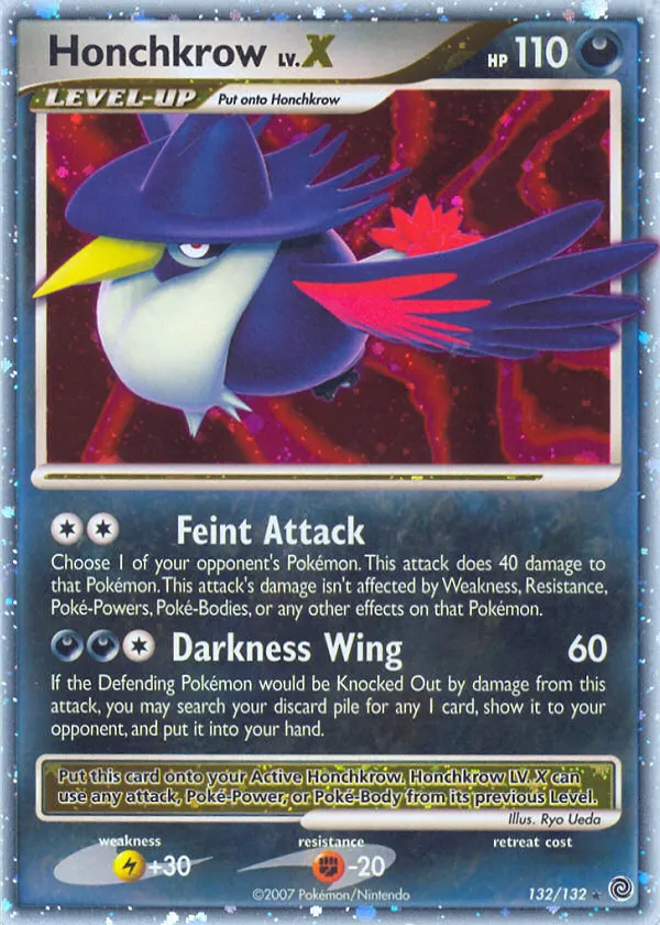 Honchkrow LV.X Pokémon Secret Wonders #132 Holo