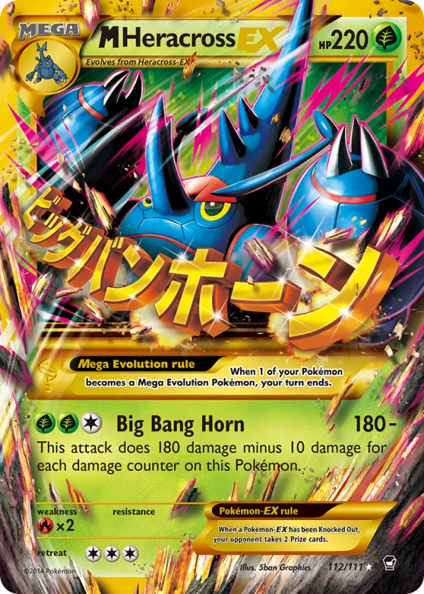 M Heracross-EX Pokémon Furious Fists #112 Holo