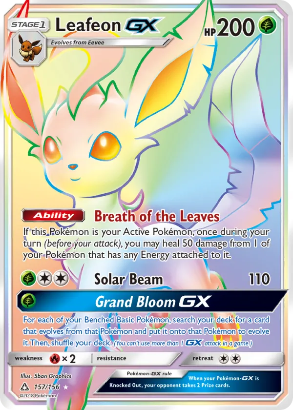 Leafeon-GX Pokémon Ultra Prism #157 Holo