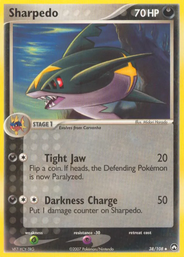 Sharpedo Pokémon Power Keepers #38 Reverse Holo