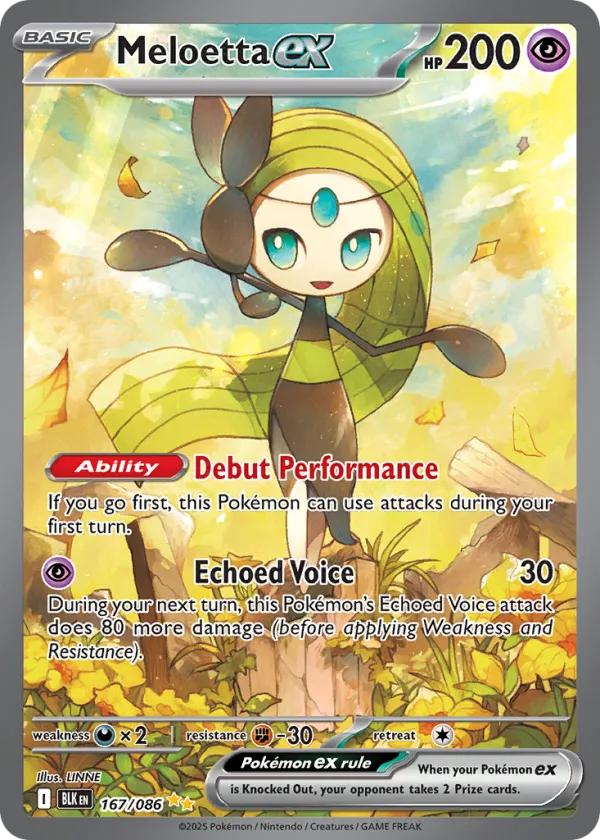 Meloetta ex Pokémon Black Bolt #167 Holo