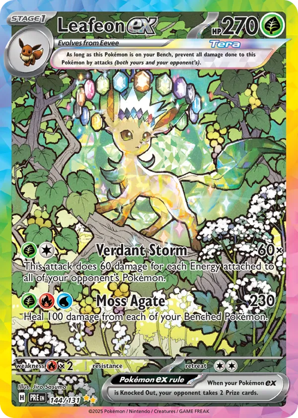 Leafeon ex Pokémon Prismatic Evolutions #144 Holo