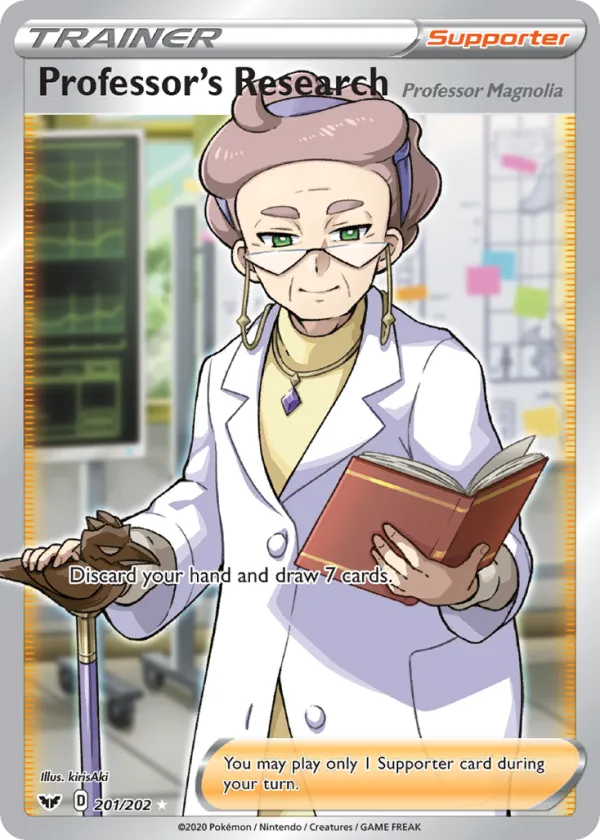 Professor's Research (Professor Magnolia) Pokémon Sword & Shield #201 Holo