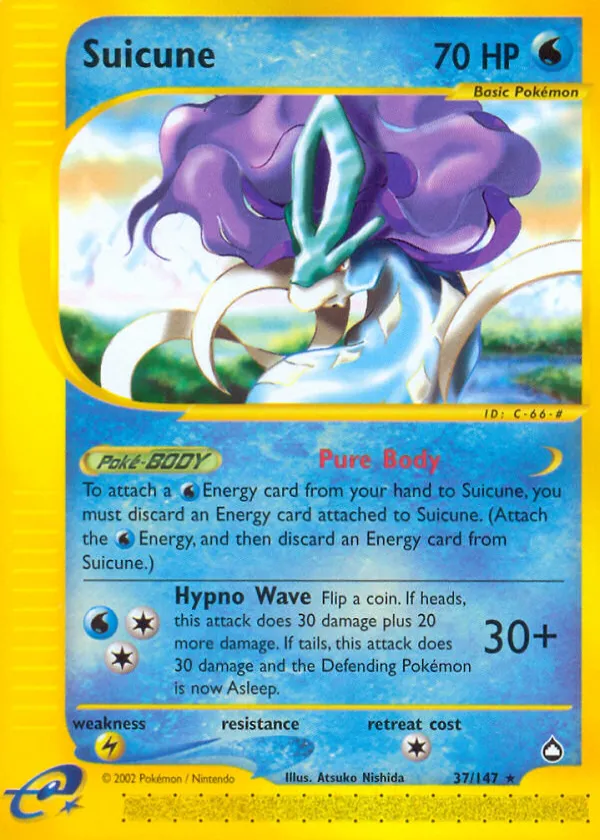 Suicune Pokémon Aquapolis #37 Reverse Holo