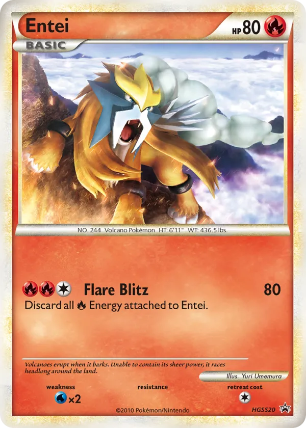 Entei Pokémon HGSS Black Star Promos #HGSS20 Holo
