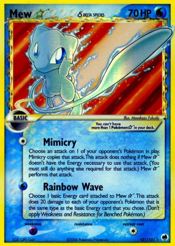 Mew ★ δ Pokémon Dragon Frontiers #101 Holo