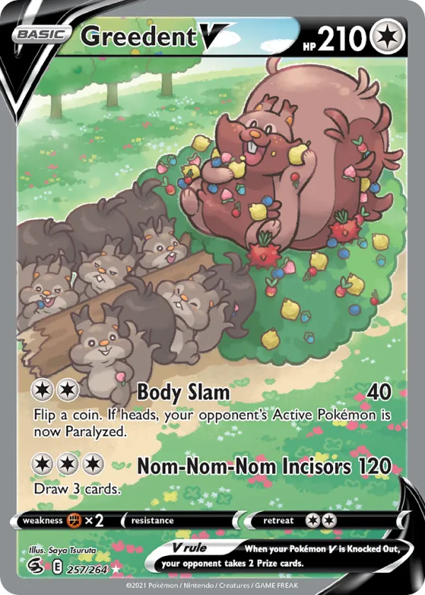 Greedent V Pokémon Fusion Strike #257 Holo