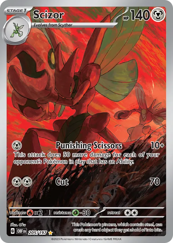 Scizor Pokémon Obsidian Flames #205 Holo