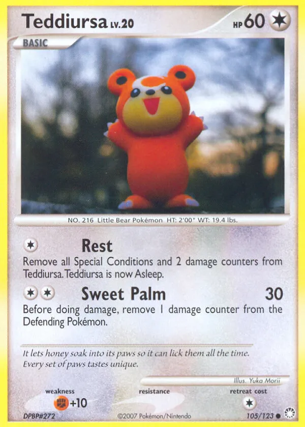 Teddiursa Pokémon Mysterious Treasures #105 Reverse Holo