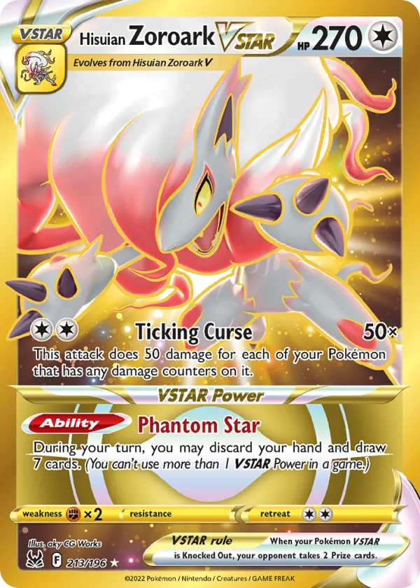 Hisuian Zoroark VSTAR Pokémon Lost Origin #213 Holo