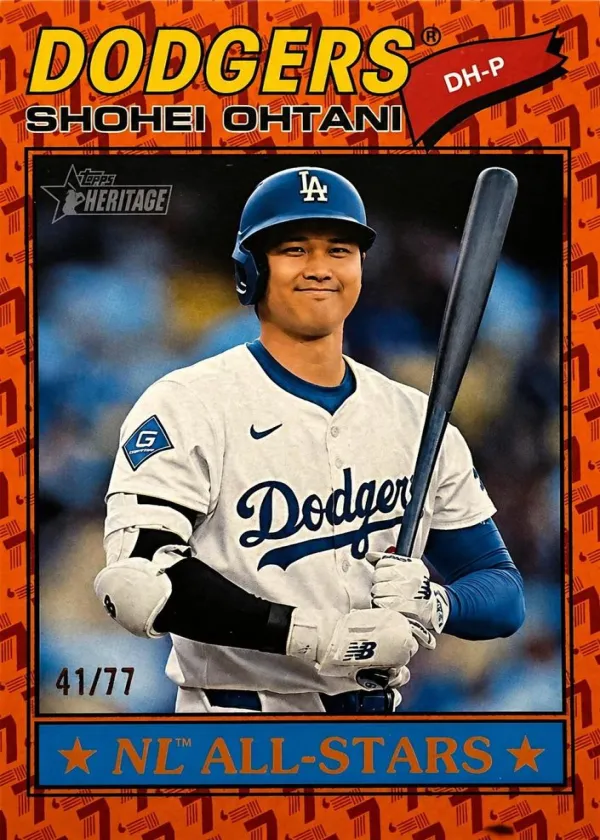 Shohei Ohtani 2026 Topps Heritage Baseball Orange #290
