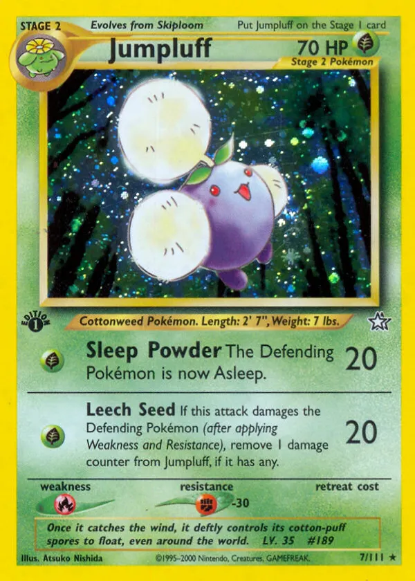 Jumpluff Pokémon Neo Genesis #7 1st Edition Holo