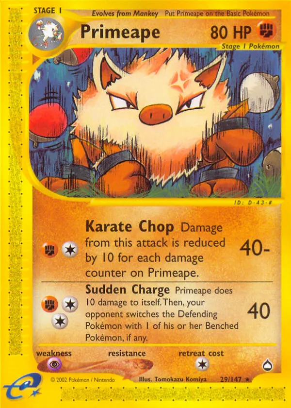 Primeape Pokémon Aquapolis #29