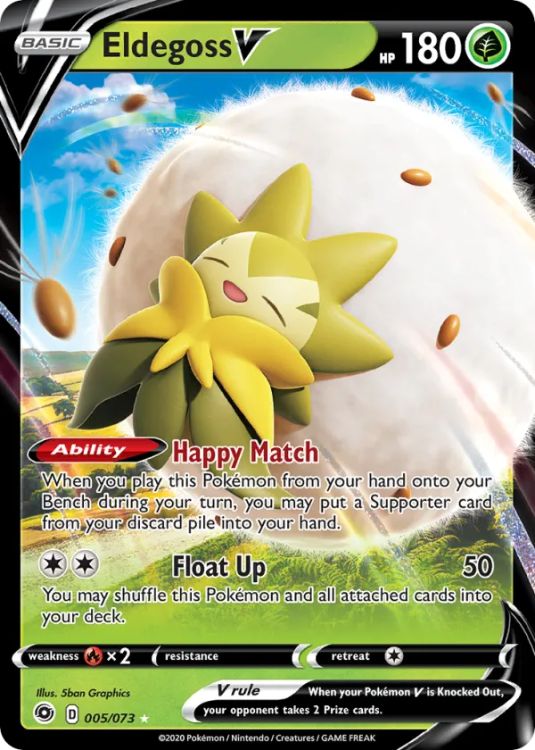 Eldegoss V Pokémon Champion's Path #5 Holo