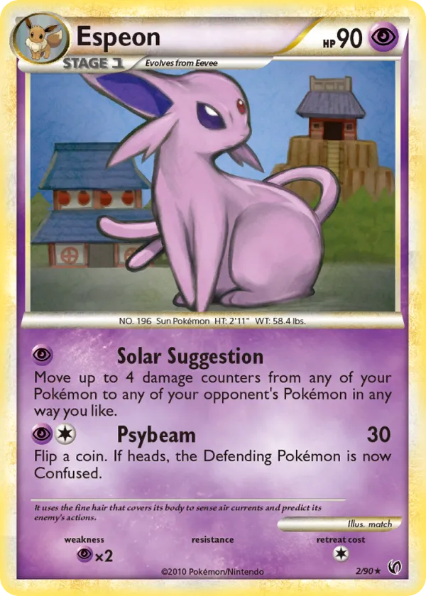 Espeon Pokémon HS—Undaunted #2 Reverse Holo