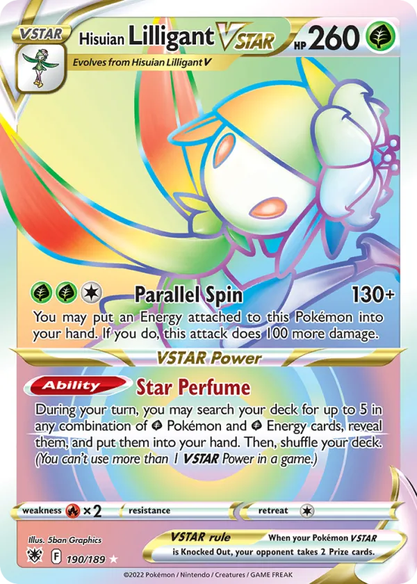 Hisuian Lilligant VSTAR Pokémon Astral Radiance #190 Holo