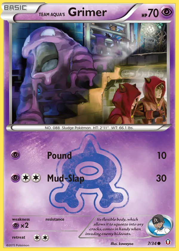 Team Aqua's Grimer Pokémon Double Crisis #7 Reverse Holo