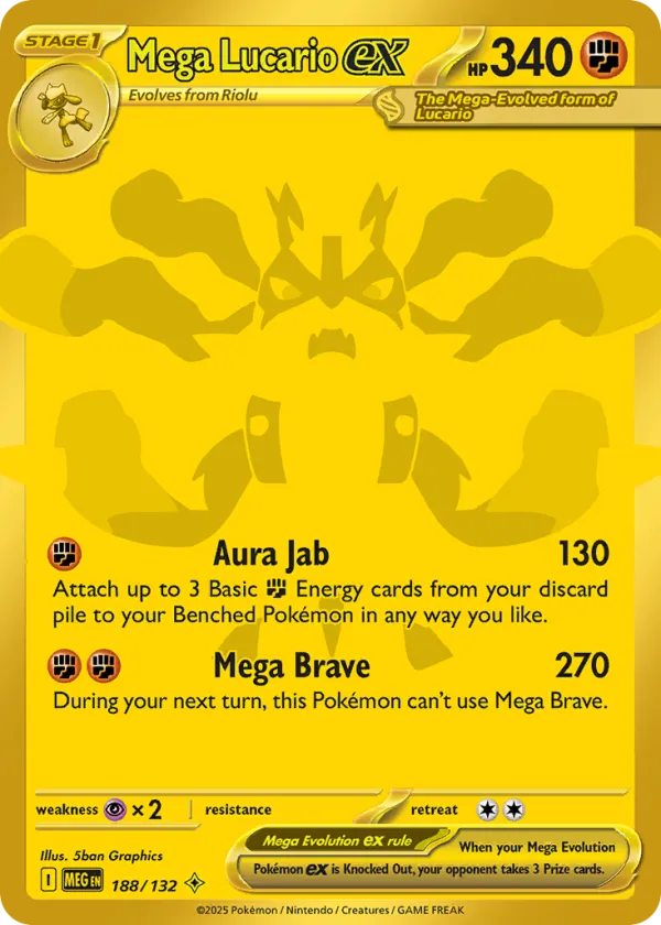Mega Lucario ex Pokémon Mega Evolution #188 Holo