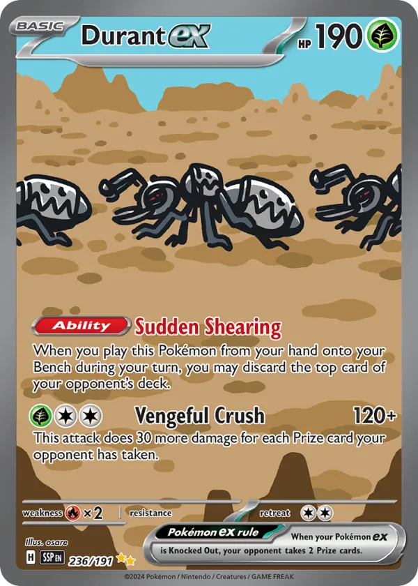 Durant ex Pokémon Surging Sparks #236 Holo