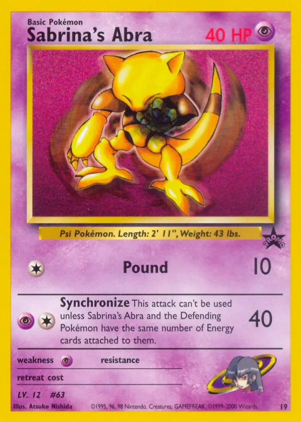 Sabrina's Abra Pokémon Wizards Black Star Promos #19