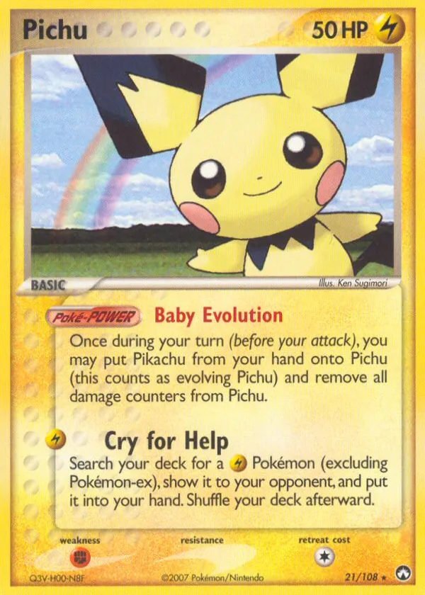 Pichu Pokémon Power Keepers #21 Reverse Holo