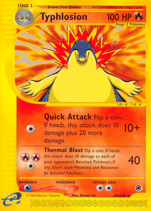 Typhlosion Pokémon Expedition Base Set #64 Reverse Holo