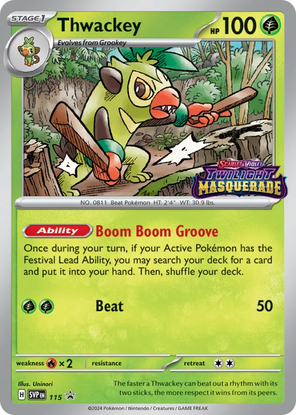 Thwackey Pokémon Scarlet & Violet Black Star Promos #115 Holo