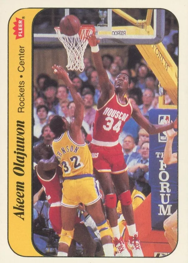 Hakeem Olajuwon 1986 Fleer Stickers Basketball #9