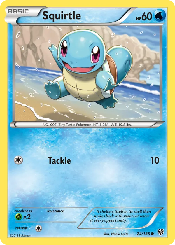 Squirtle Pokémon Plasma Storm #24 Reverse Holo