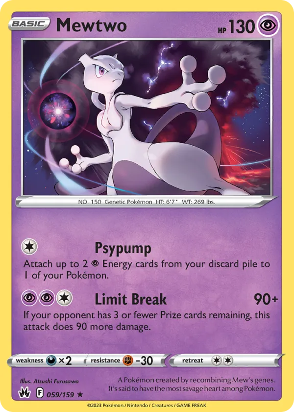 Mewtwo Pokémon Crown Zenith #59 Reverse Holo