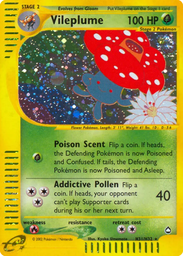 Vileplume Pokémon Aquapolis #H31 Holo