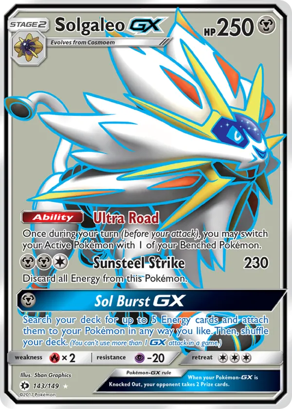 Solgaleo-GX Pokémon Sun & Moon #143 Holo