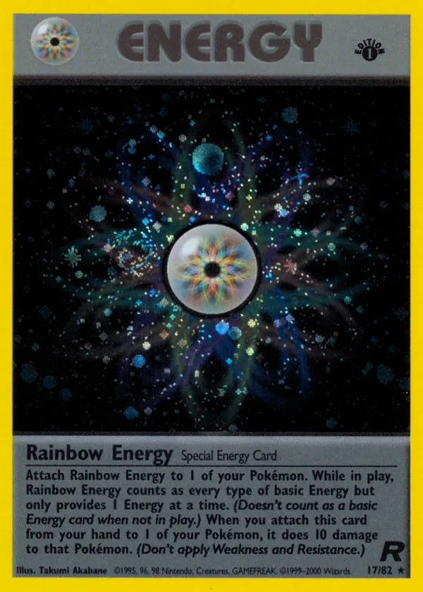 Rainbow Energy Pokémon Team Rocket #17 1st Edition Holo