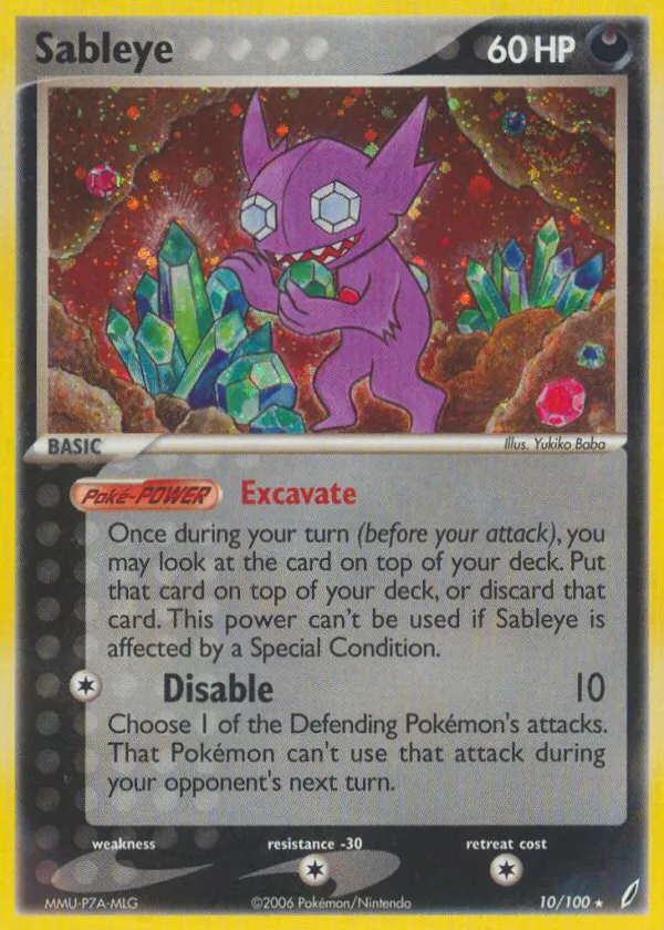 Sableye Pokémon Crystal Guardians #10 Reverse Holo