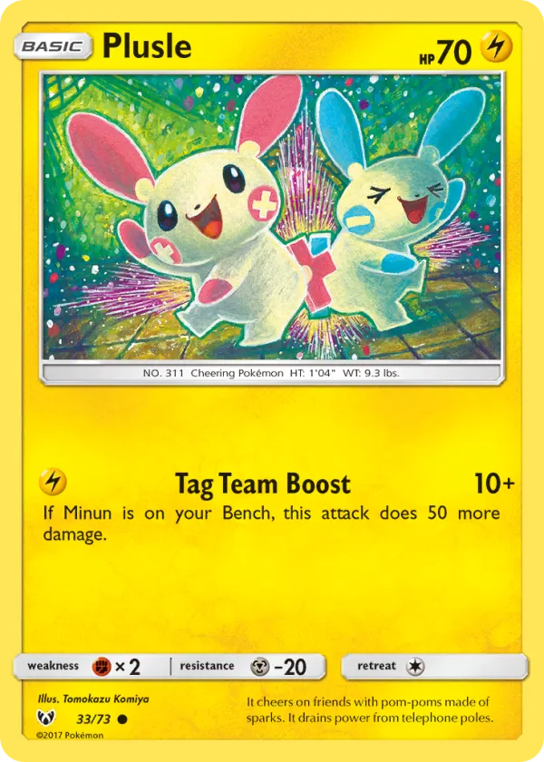 Plusle Pokémon Shining Legends #33 Reverse Holo
