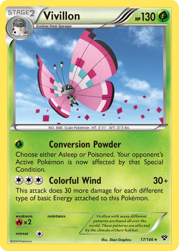 Vivillon Pokémon XY #17 Holo