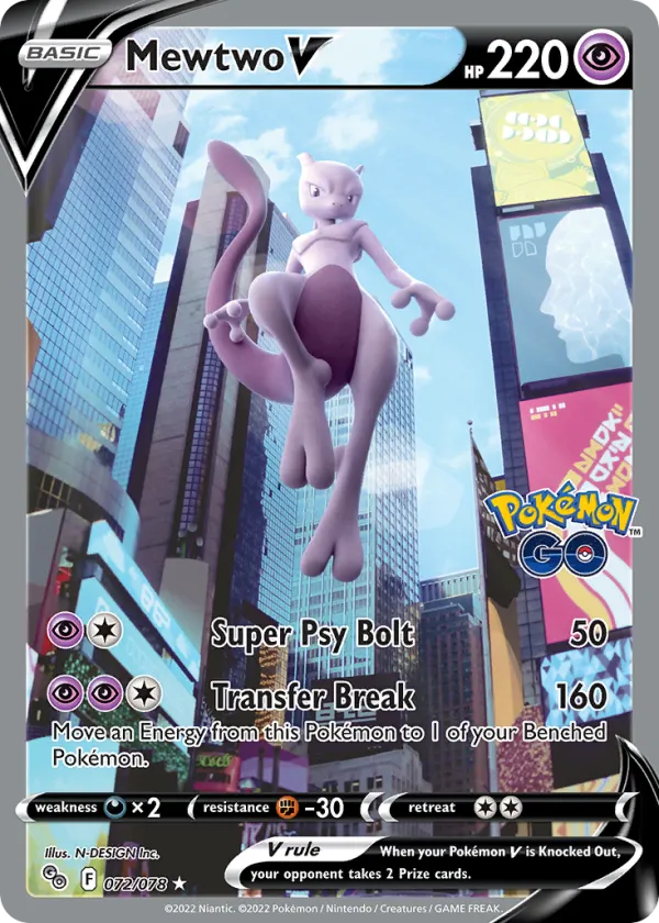 Mewtwo V Pokémon Pokémon GO #72 Holo