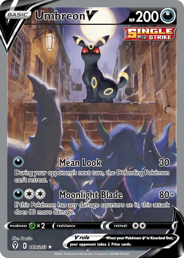Umbreon V Pokémon Evolving Skies #189 Holo