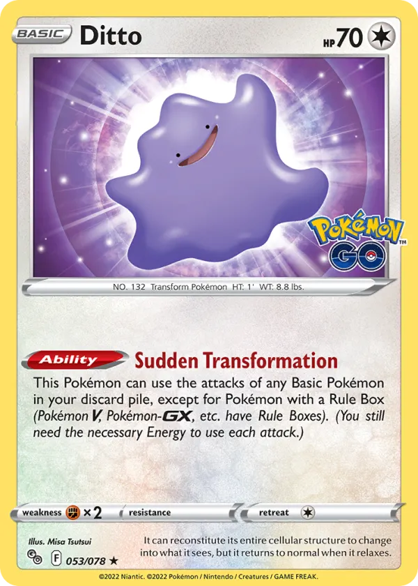 Ditto Pokémon Pokémon GO #53 Holo