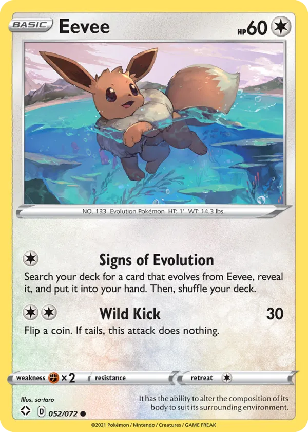Eevee Pokémon Shining Fates #52 Reverse Holo