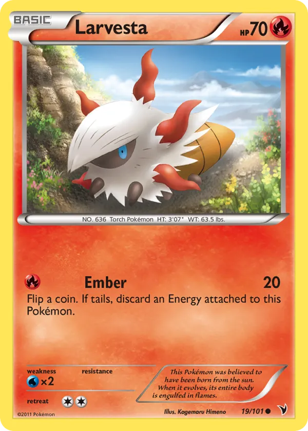 Larvesta Pokémon Noble Victories #19 Reverse Holo